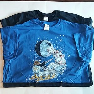 A set of Star Wars themed Christmas T-shirts